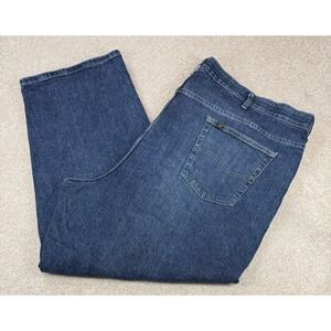 Lee Loose Fit Jeans Men's 52x30 Blue Comfort Stretch Waistband Denim Logo